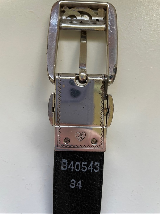 Brighton Reversible Black Bronze Leather Belt W34 Etched Buckle Western Classic main image 10